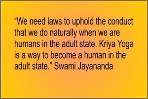 A poster with a quote from Swami Jayananda