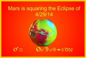 Eclipse of 4/29/14 is being squared by Mars on 8/22/15
