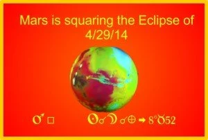 Eclipse of 4/29/14 is being squared by Mars on 8/22/15
