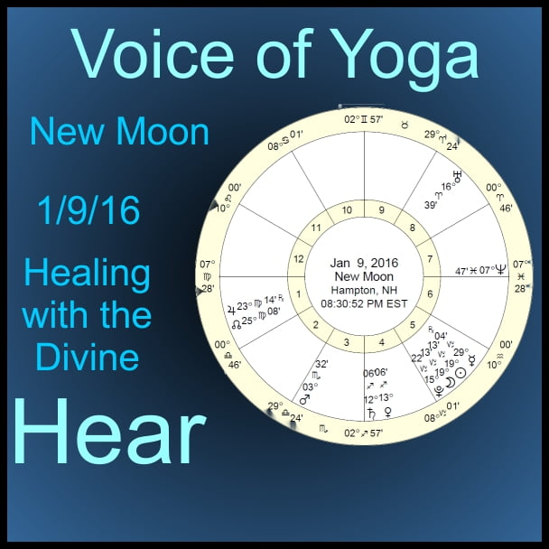 a poster for the radio show New Moon 1/9/16 and Healing with the Divine