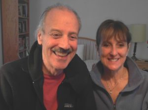 A picture of Lisa and Kenny doing the radio talk show on Happiness.