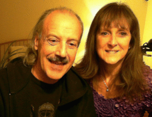 A picture of Lisa and Kenny doing the World Health radio show