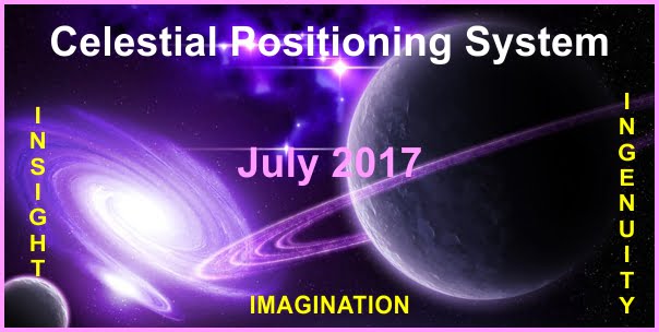 a poster for the July Celestial Positioning System.