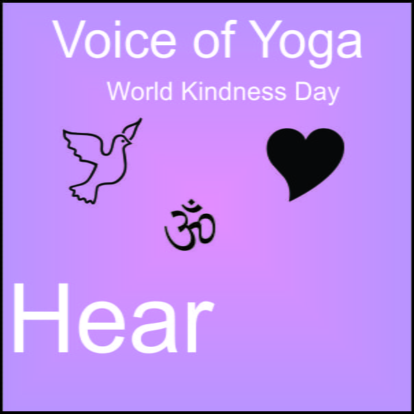 a poster for the radio talk show on World Kindness Day and Kriya Yoga.