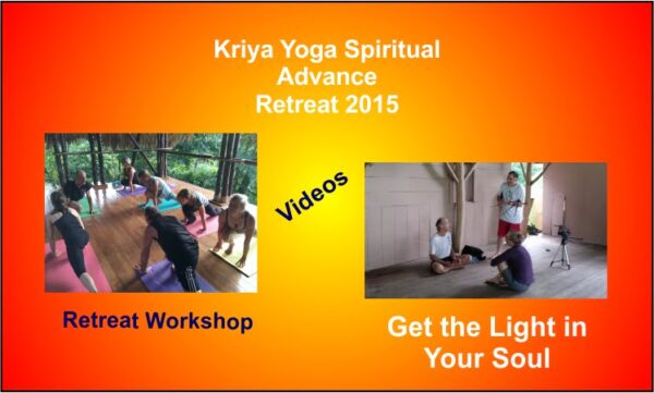 A poster for the Kriya Yoga Spiritual Advance Retreat workshop video. KYSA WS.