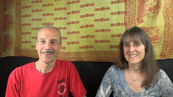 A picture of Lisa and Kenny doing the radio talk show titled The Divine Idea of Mothers' Day.