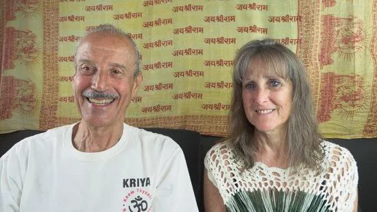 A picture of Lisa and Kenny doing the radio talk show titled Finding the Temple Within.