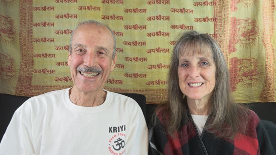 A picture of Lisa and Kenny doing the radio talk show titled Experiencing the Mystical Body.