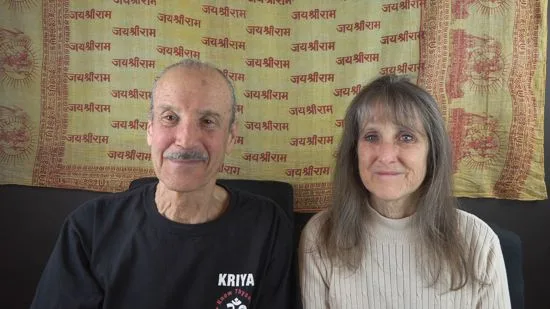 A picture of Lisa and Kenny doing the radio talk show titled Developing a Spiritual Compass.