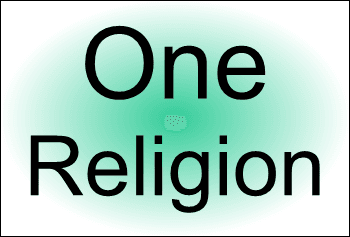 One Slider 25-4 A poster for the welcome page slider announcing One Religion.
