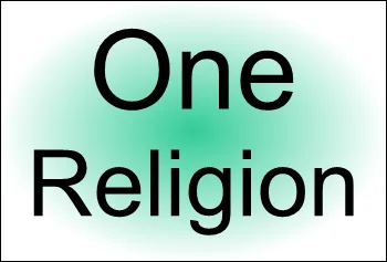 A poster for the welcome page slider announcing One Religion.