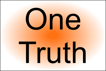 One Slider 25-6 A poster for the welcome page slider announcing One Truth.