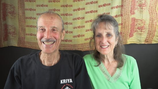 A picture of Lisa and Kenny doing the radio talk show titled Becoming Heir to Divine Royalty.
