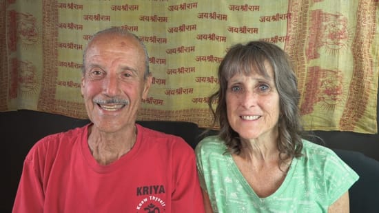 A picture of Lisa and Kenny doing the podcast titled Accepting the Spiritual Fact. Accept Spirit.