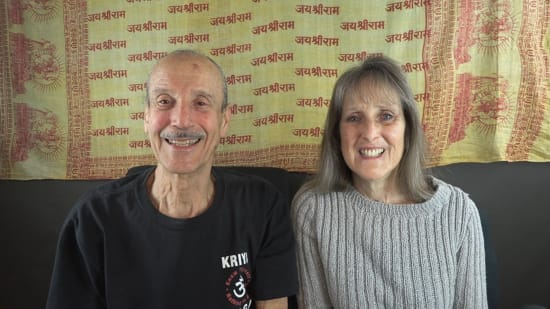 A picture of Lisa and Kenny doing the podcast titled Spinning Off into Human Brilliance.