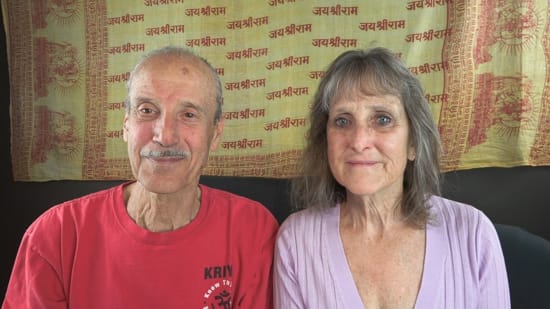A picture of Lisa and Kenny doing the podcast titled Call No Person Father.