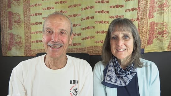 A picture of Lisa and Kenny doing the podcast titled Outgrowing the Basis of Suffering. 