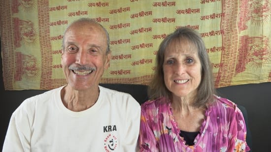 A picture of Lisa and Kenny doing the podcast titled The Fabric of Life is Spirit.