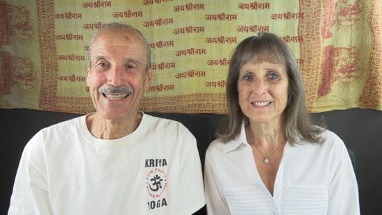 A picture of Lisa and Kenny doing the podcast titled Being Divine Expression and Glory. 